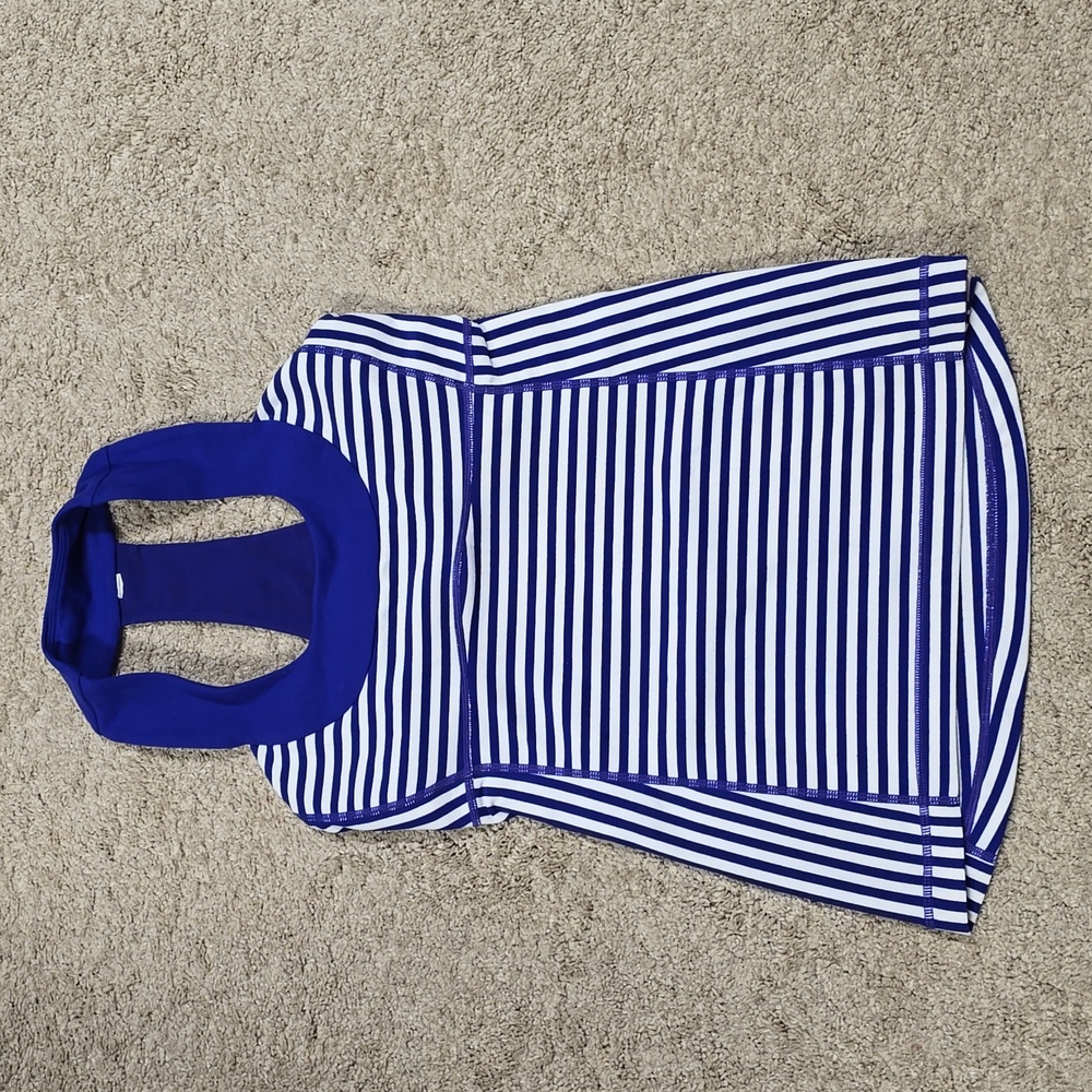 EUC 💎 Lulu Scoop Neck TankPigment Blue/White/Narrow Bold Stripe/Pigment Blue - Picture 6 of 10